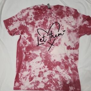 Gildan Red and White Tie-Dye Short Sleeve Tee